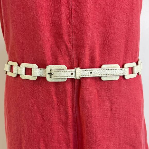 Prada White Leather Chain Link Belte - Picture 2 of 8